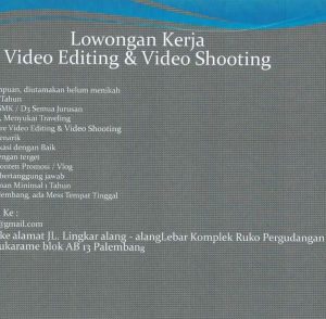 Lowongan Kerja Terbaru Video Editing