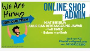 Lowongan Kerja Terbaru Online Shop Admin